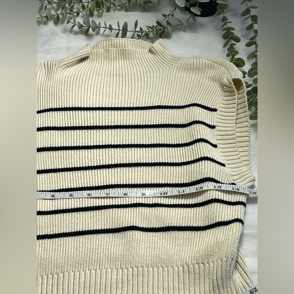 Maeve Anthropologie Striped Ivory Sweater Vest Extra Small - Picture 7 of 8